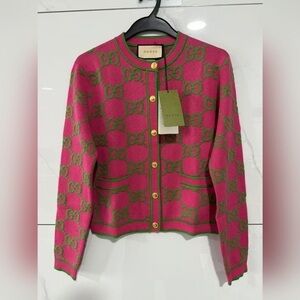 Gucci GG crew neck cardigan sweater
